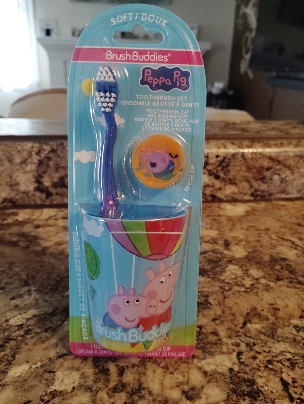 Peppa Pig Toothbrush Set with Blue Brush and Multicolor Cup